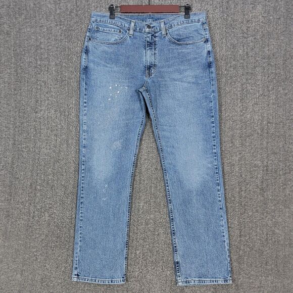Levis 514 Jeans Mens 34x30 Blue Straight Fit American Workwear Stretch Denim - Picture 1 of 14